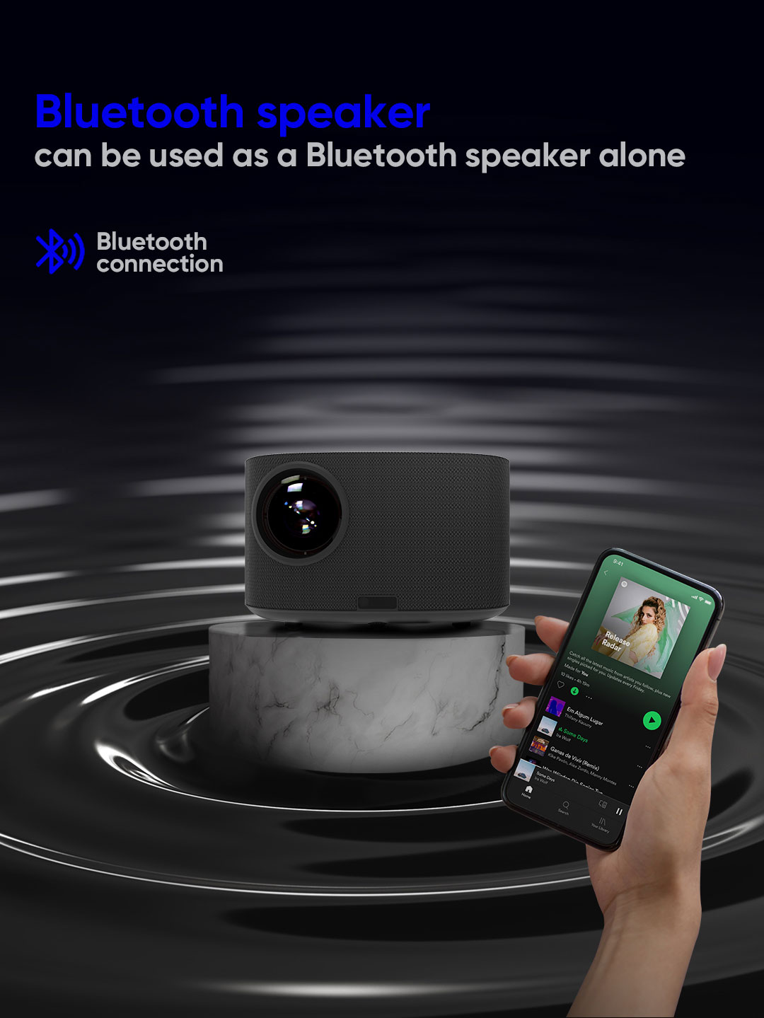 EROC - MEGA Projector Full HD 600 ANSI Android 9 OS 200 Screen BT5.0 Wifi 2.4 + 5G Fully Auto Focus