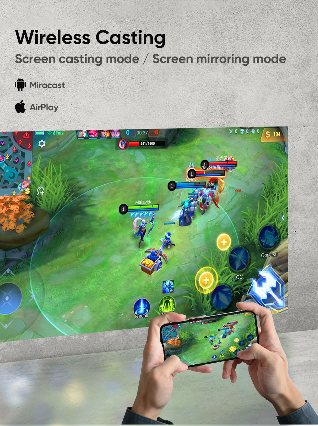 EROC - MONET Projector Full HD 450 ANSI Android 9 OS 200 Screen BT5.0 2.4+5G Netflix - Auto Focus